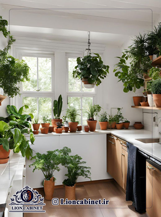 گیاهان طبیعت در طراحی آشپزخانه
